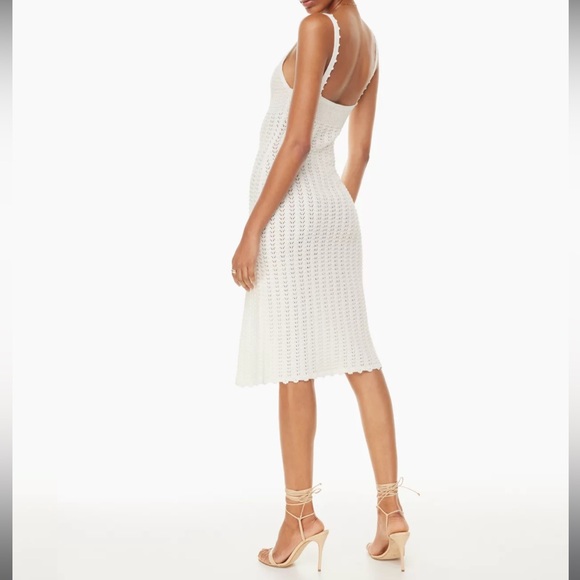 Aritzia Wilfred Evie midi semi sheer crochet midi dress X large - Picture 2 of 16